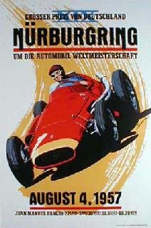 Afiche de Nrburgring 1957, carrera ganada porJuan Fangio de Argentina